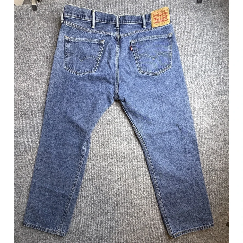 Levis 505 Jeans‎ Men's 40x30 Regular Fit Straight Leg Blue Cotton Denim